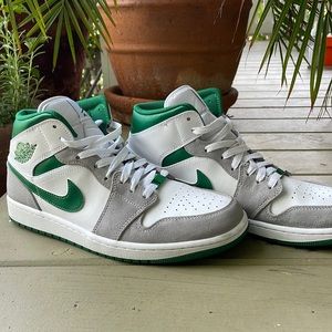Grey-Green Air Jordan 1 Mid